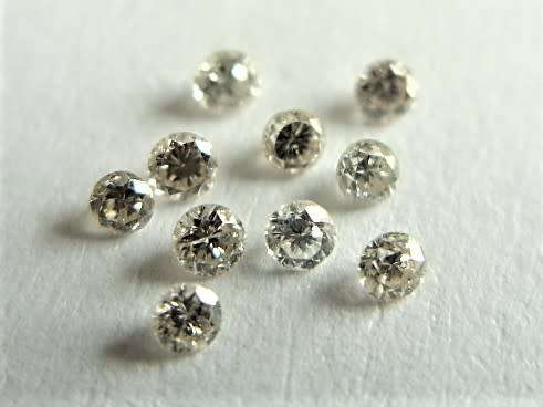 10 x 1.30 mm - 1.40 mm Round Brilliant Natural Diamonds - 0.10 cts Combined Weight