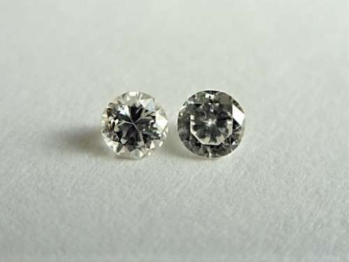 2 x 0.06 cts ( Matching Pair ) Round Brilliant Natural Diamonds