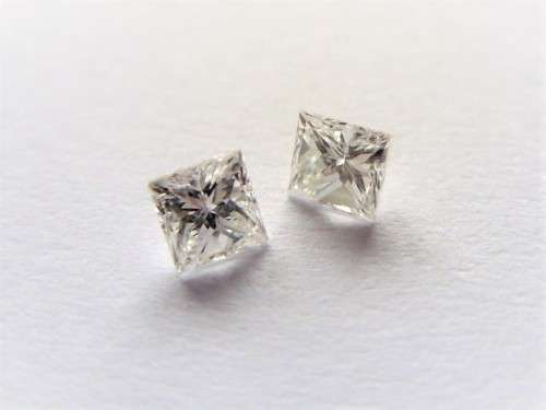 REDUCED *2 x 2.81mm-2.80mm (MATCHING PAIR) Natural Princess Cut Diamonds - 0.28cts Combined Weight*