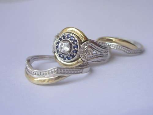 *Solid Sterling Silver & Yellow Gold Ladies Trip Set*