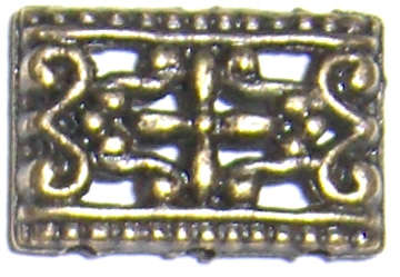 Brass 3 hole slider - 10mm x 17mm x 4mm (1pc)