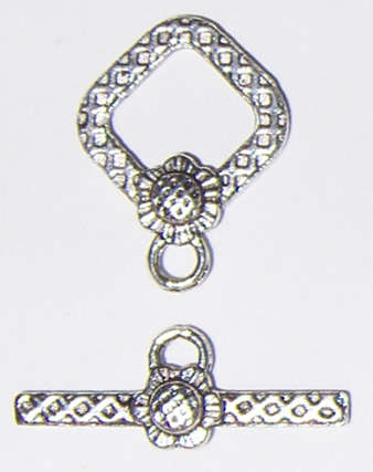 Nickel Square 'Sunflower'  Toggle clasp (1pc)