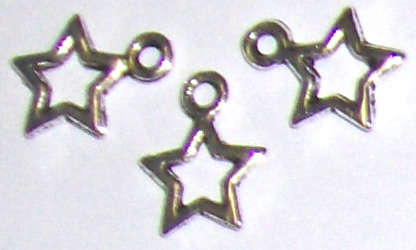 Silver Star charms 12mm x 10mm (30pcs)