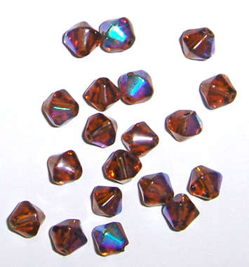 Choc Brown glass bicone beads 8mm with shimmer (60pcs)