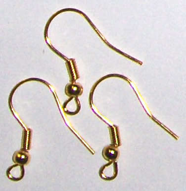 Bulk Gold ear ring hooks  (200pcs)