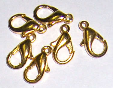 Bulk Gold lobster clasp - 12mm x 6mm(100pcs)