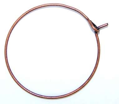 Copper ear ring hoop/ wineglass charm 25mm (4pcs)