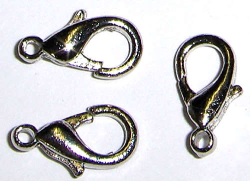 Bulk Nickel lobster clasp - 12mm x 6mm (100pcs)