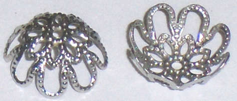 Nickel filigree bead cap 10mm x 10mm x 4mm (20pcs)