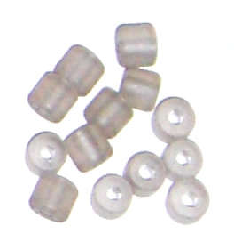 Iced Grey 5mm Tube glass beads (10pcs)