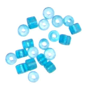Iced Light blue 4mm x 3mm Tube glass beads (10pcs)