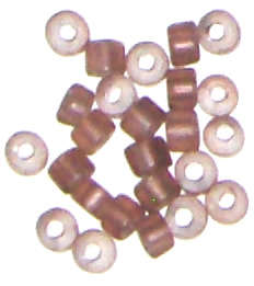 Iced Light brown 4mm x 3mm Tube glass beads (10pcs)