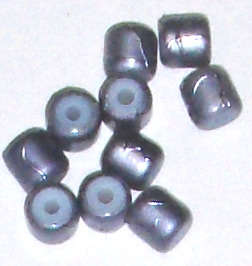 Splashed Grey 6mm Tube glass beads (5pcs)