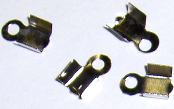 Silver foldover cord ends 9mm x 5mm (qty10)