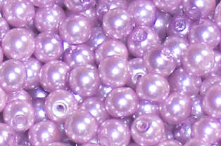 Lilac 6mm round glass pearls (30pcs)