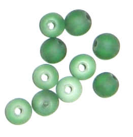 Iced Dark green 6mm round glass beads (10pcs)