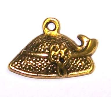 Gold Hat charm 19mm x 14mm (1pc)