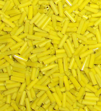 Sale!!  Plain Yellow long bugle beads  (20g)