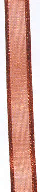 Rust Organza satin edge  ribbon 10mm sold per meter