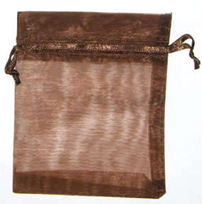 Brown Organza bags 100mm x 110mm (10pcs)