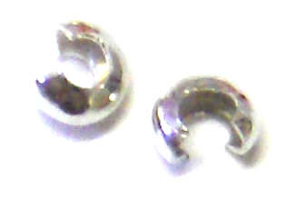 Silvertone crimp covers (10pcs)