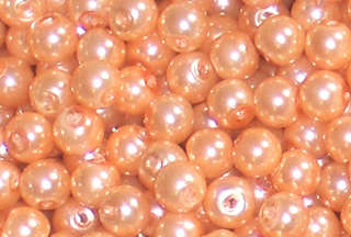 Apricot 8mm round glass pearls (30pcs)