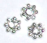 Silvertone daisy spacer 4mm (100pcs)