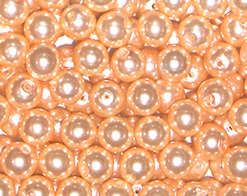 Light Apricot 10mm round glass pearls (20pcs)
