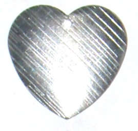 Metal Silver Heart stamping 21mm x 22mm (5pcs)