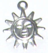 Metal Silver Sun stamping 13mm (5pcs)