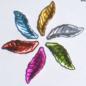 Plastic Leaf charms 28mm x 10mm (10pcs)