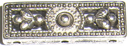 *Sale* Silver 3 hole slider 25mm x 8mm x 4mm (5pcs)