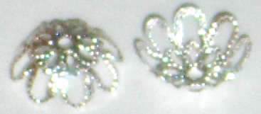 Silvertone filigree bead cap 10mm x 4mm (20pcs)