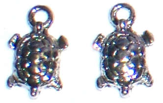 Silver Turtle charms 14mm x 9mm (2pcs)