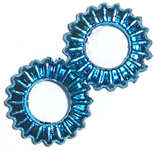 Bright blue Acrylic donut 17x4mm spacer beads (10pcs)