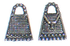 Nickel Handbag charm 16mm x 12mm (5pc)