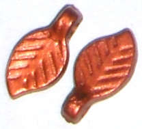 Plastic Red leaf charms 10mm x 6mm (30pcs)