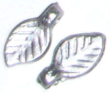 Plastic Silver leaf charms 10mm x 6mm (30pcs)