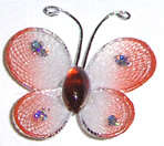 Red and white Glitter Butterfly with rhinestone - sold per unit