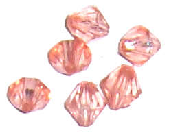 Peach Acrylic bicone 6mm beads (20pcs)