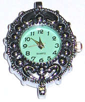 Silver Oval Quartz watch with light green face 35mm x 27mm (1pc)