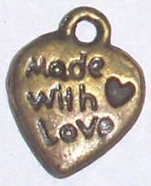 Brass heart charm 13mm x 10mm (1pc)