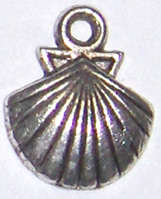 Nickel shell charms 14mm x 11mm (4pcs)