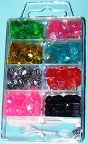 Sequins kit in 9.5cm x 6cm container
