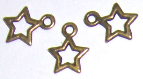 Brass Star charms 12mm x 10mm (30pcs)