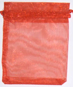 Bright Red organza bags 90mm x 65mm (10pcs)