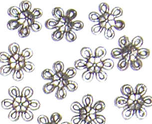 Nickel flower connector 9mm x 10mm (10pcs)