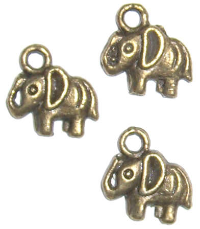 Brass charm elephant 12mm x 11mm (30pcs)