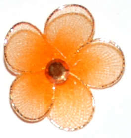 Orange Flower with rhinestone - sold per unit