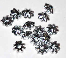 Silver Acrylic daisy spacers 6mm x 3mm (40pcs)